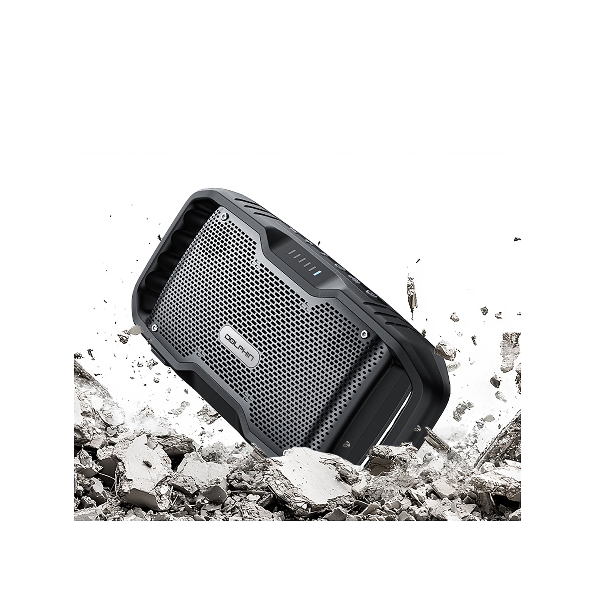 Dolphin Audio SOUNDBYTE 100 Wireless Bluetooth Portable Speaker with Dual 3-In. Woofers & Power Bank, Waterproof, Black (S100) Sansujyuku sansujyuku.com