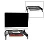 Mind Reader Monitor Stand with Paper Tray, Up to 24" Monitor, Black, 2/Pack (2MESHMON-BLK)~#|#~B5105476-2E00-4206-90F8A5FF2F9B7CFE_sc7