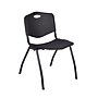 Regency 36" Laminate, Melamine and Steel Square Lunch Table with Stacker Chairs Black (TKB3636MH47BK)~#|#~B5124014-64C5-4DE1-976B91E16F2AED52_sc7