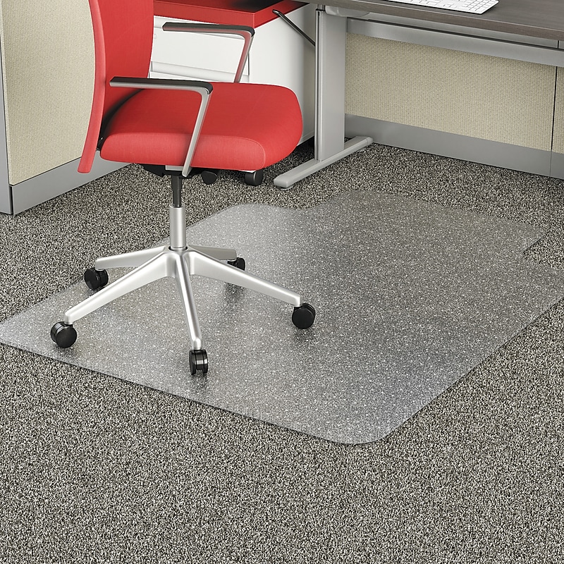 Alera Carpet Chair Mat with Lip, 45" x 53'', Low-Pile, Clear (ALEMAT4553CFPL) image 1