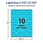 Avery Printable Decorative Edge Multipurpose Labels, 1.5" x 3.5", Bright Blue, 100/Pack (94122)~#|#~B515A9BC-F4F1-4643-8ABE917290179F44_sc7