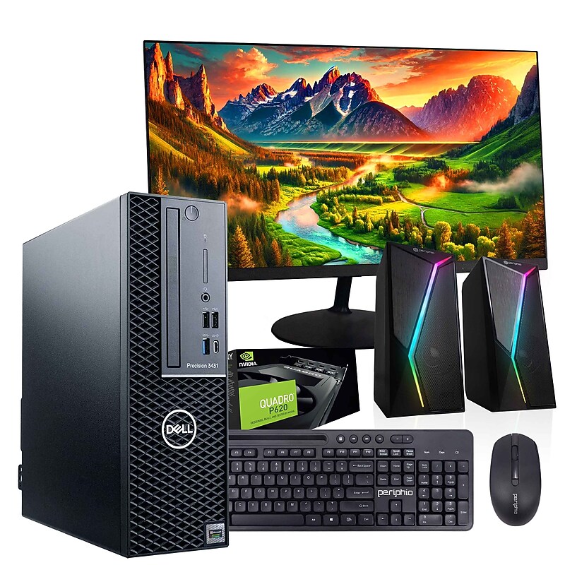 Dell Precision Refurbished Desktop Computer with 24" Monitor, Intel Core i5-9500, 32GB RAM, 2 TB SSD, Windows 11 Pro image 1