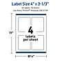 Avery Laser/Inkjet Rectangle Multipurpose Labels, 4" x 3-1/3", White, 40/Pack (S00-EVW)~#|#~B5237F9B-8BE0-483E-AF6ADF4E704D4369_sc7