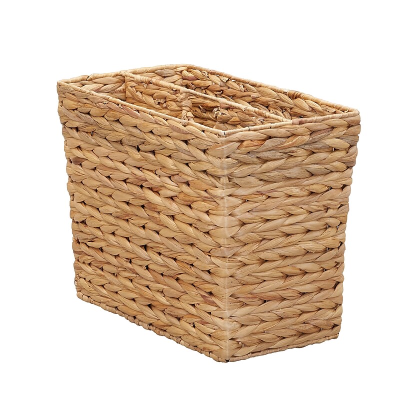 Household Essentials Woven Storage 2-Compartment Natural Hyacinth Magazine File Holder, Natural (ML-5644) image 1