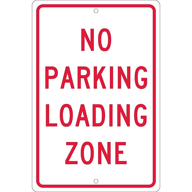 National Marker Reflective "No Parking Loading Zone" Parking Sign, 18" x 12", Aluminum (TM14H) image 1