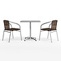 Flash Furniture Lila Indoor-Outdoor 27.5'' Square Table Set with 2 Rattan Chairs, Dark Brown (TLH28SQ020CHR2)~#|#~B5312EEB-2B8B-4256-801F4F4C446947F2_sc7