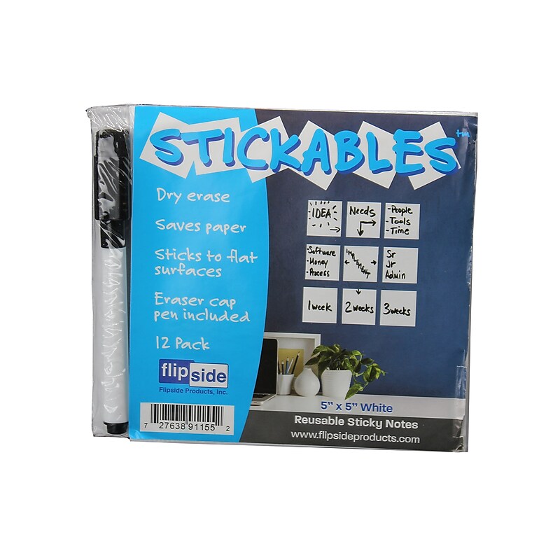 Flipside Dry-Erase Sticky Note, 5" x 5", Dozen (91155) image 1