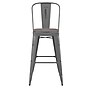 Flash Furniture Lincoln Contemporary Metal Vertical Back Indoor Barstool, Clear Coat/Gray (XUDGTP01B30PL1G)~#|#~B53FAEF2-52AF-40B0-8DE659E0B45E54AC_sc7