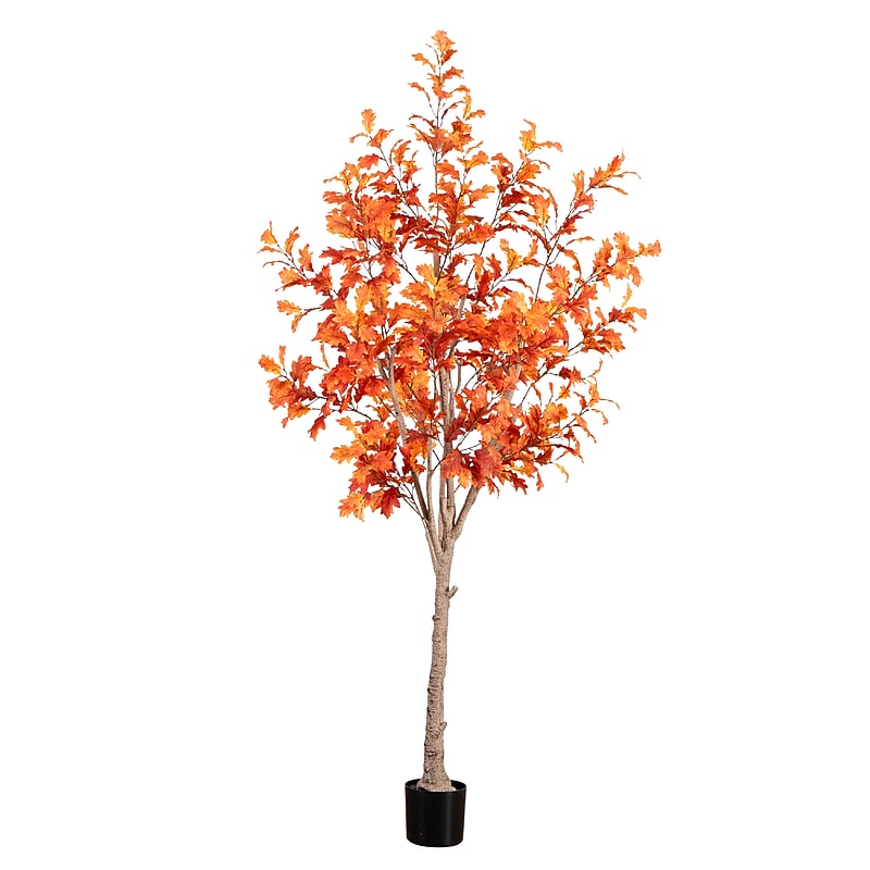 Nearly Natural 8' Autumn Oak Artificial Fall Tree (T4809) image 1