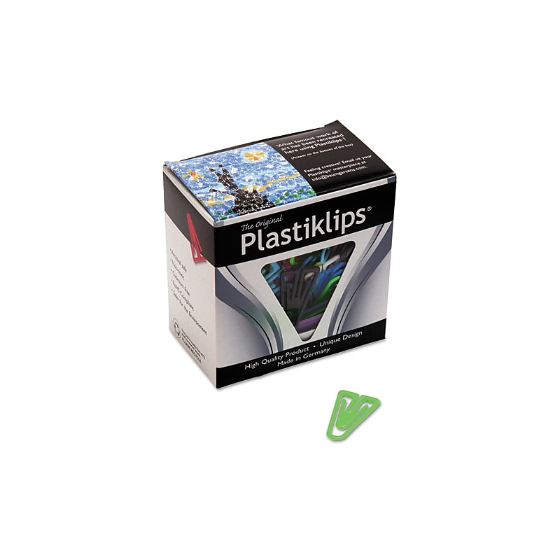 Baumgarten's Plastiklips Paper Clips, Medium, Assorted Colors, 500/Box (LP-0300) image 1