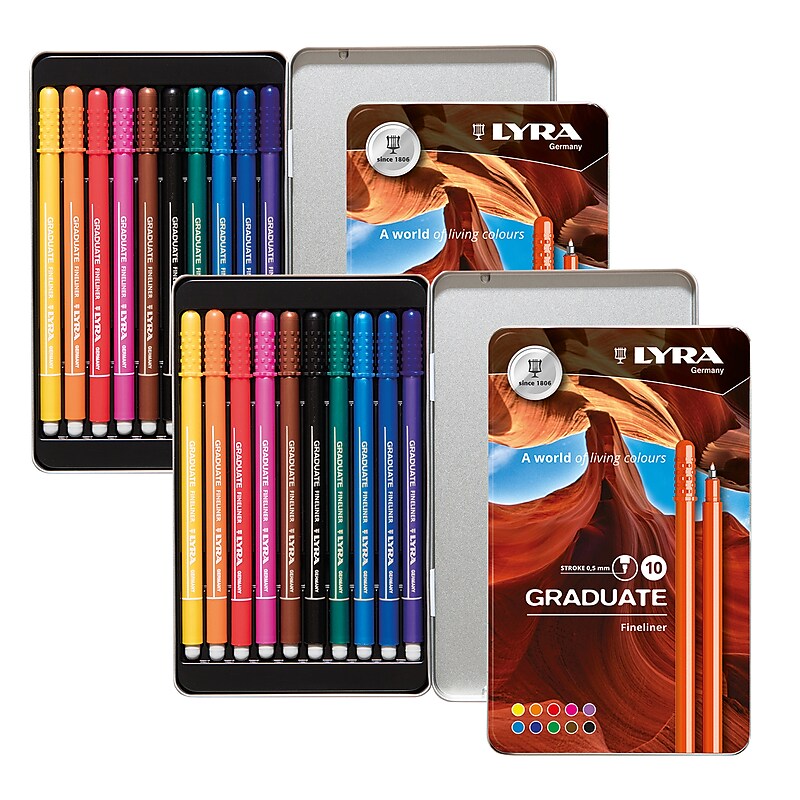 Lyra Graduate Water-Based Marker, Assorted Colors, 10 Markers/Set, 2 Sets/Bundle (LYXL677110000-2) image 1
