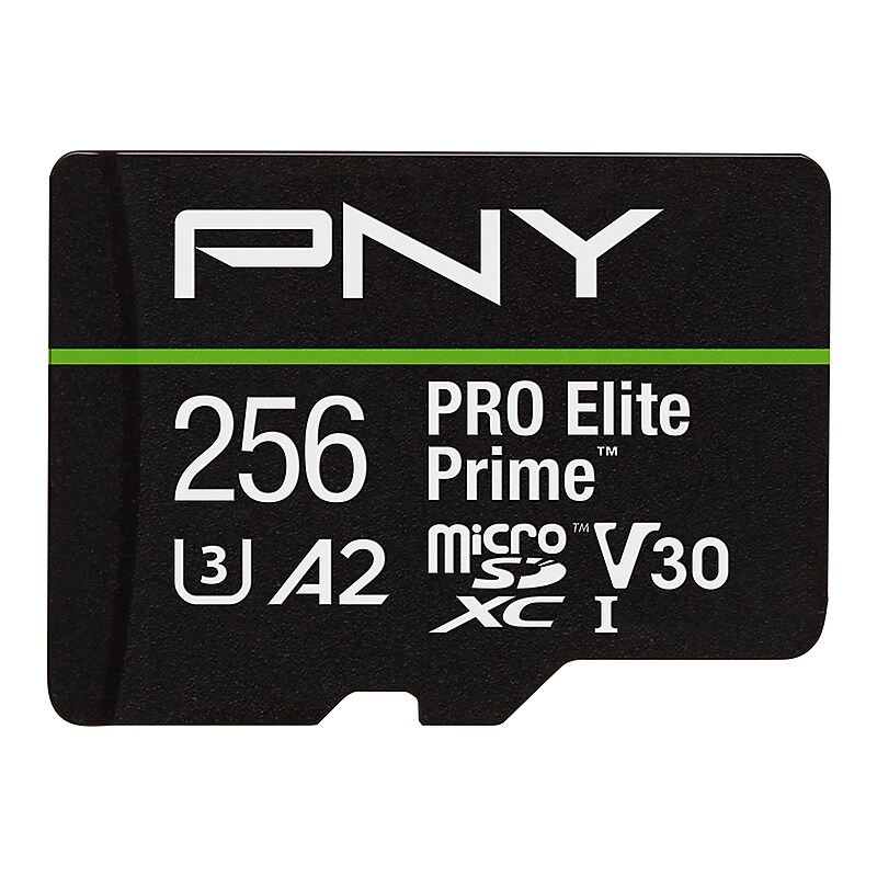 PNY PRO Elite Prime 256GB microSDXC Memory Card with Adapter, Class 10, UHS-I, V30 (P-SDU256V32200PEP-GE) image 1