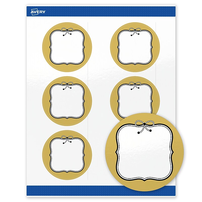 Avery Round Laser/Inkjet Multipurpose Labels, 3", White, 60/Pack (19479370976) image 1