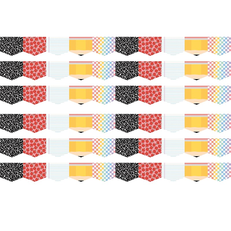 Teacher Created Resources Die-Cut Border Trim, 2.75" x 2.92', Cool for School, 12/Pack, 6 Packs/Bundle (TCR9312-6) image 1