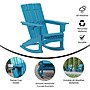 Flash Furniture Halifax Adirondack Rocking Chair with Cup Holder, Blue (LEHMP104531BL)~#|#~B55B1ED9-A945-48EE-916DC2EC2B33878C_sc7