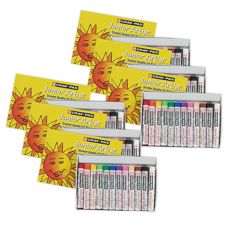 Sakura Cray-Pas Junior Artist Oil Pastels, Assorted Colors, 12/Set, 6 Sets/Bundle (SAKXEP12-6) image 1