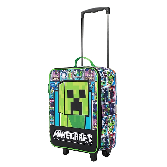 Bioworld 4-Piece Minecraft Carry-On Luggage Set with Wheels, TSA
