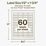 Avery Hemp Rectangle Laser/Inkjet Multipurpose Labels, 1/2" x 1-3/4", Off-White (2400/Box)~#|#~B5618310-5D45-40FD-8300E9F2D31CBD7A_sc7