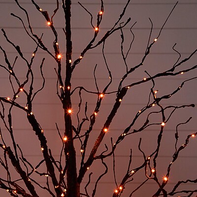 Pre-Lit Halloween Black Twig Artificial Tree - Thumbnail 3