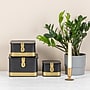 Storied Home Decorative Metal Boxes with Hinged Lid, Black/Gold, 3/Pack (EC1660)~#|#~B5677DB2-AD32-49A6-A7743B56E176F77A_sc7