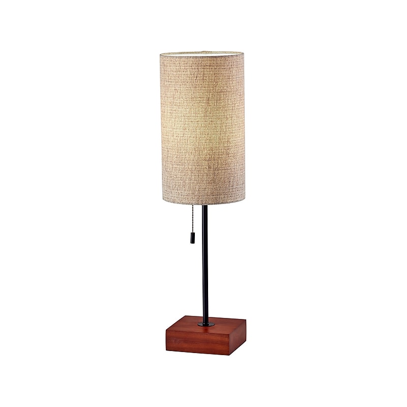 Adesso Trudy Incandescent/LED Table Lamp, Walnut/Natural (1568-12) image 1