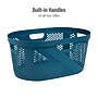 Mind Reader 10.57-Gallon Laundry Basket with Handles, Plastic, Blue, 2/Set (2HHAMP40-BLU)~#|#~B57B1025-C84F-46AA-9954DFFF56E883AF_sc7