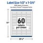 Avery Rectangle Laser Multipurpose Labels, 0.5" x 1.75", White, 3000/Box (19479399210)~#|#~B57DCC19-5C36-4024-936B0D3965085DF6_sc7