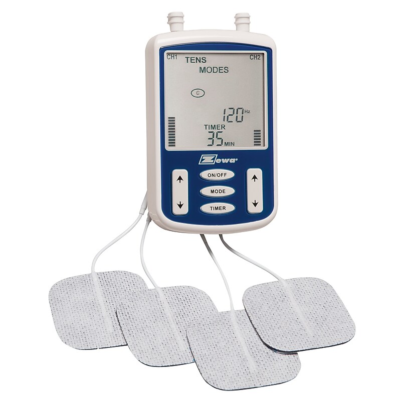 Zewa Digital TENS Unit, 3-Mode, White/Blue (21005) image 1