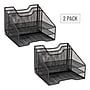 Mind Reader Metal Desk Organizer Letter Tray, Black, 2/Pack (2MESHBOX5-BLK)~#|#~B580F63B-9A39-4744-9F2A4DC07041256E_sc7
