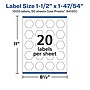 Avery Laser/Inkjet Multipurpose Labels, 1.8704"  x 1.5", Matte White, 1000/Box (94120)~#|#~B5825871-D651-4730-81EFAC13B9144A3B_sc7