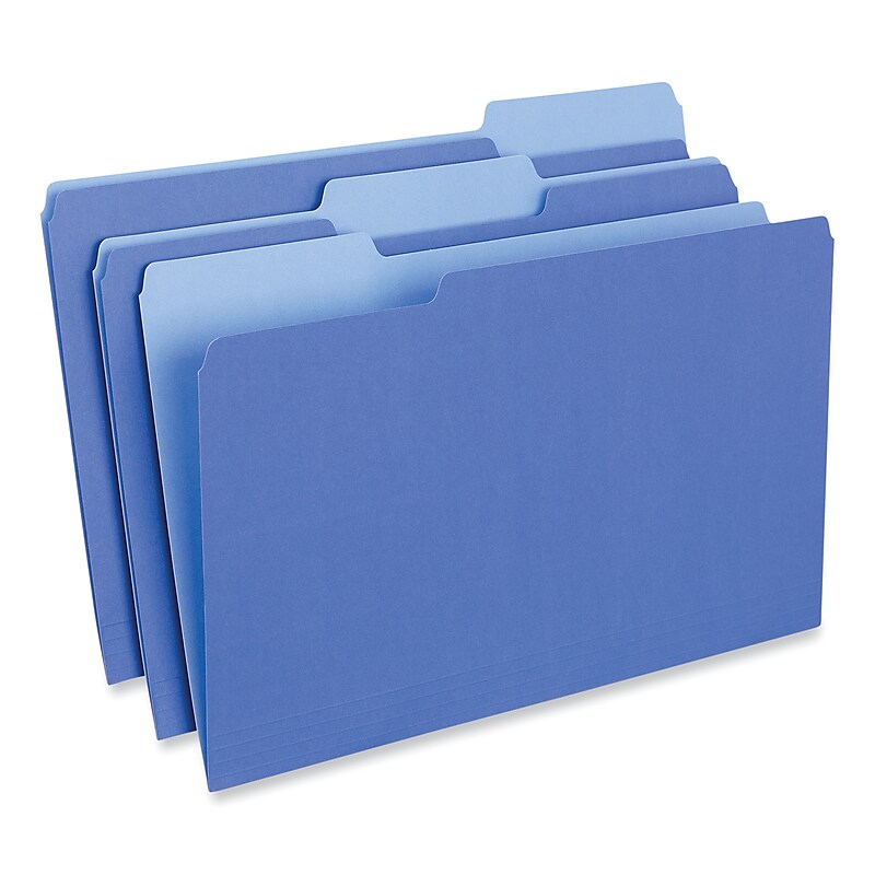 Universal File Folder, Legal Size, Blue, 100/Box (UNV15301) image 1
