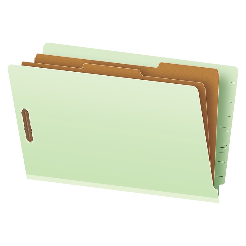 Pendaflex Reinforced Pressboard Classification Folder, 2-Dividers, 2" Expansion, Legal Size, Light Green, 10/Box (23324) image 1