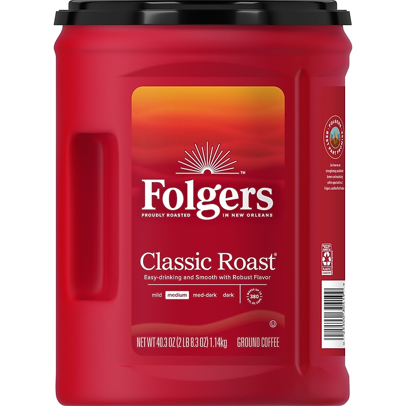 Folgers Classic Roast Ground Coffee, Medium Roast, 40.3 oz. (2550000529C/2550030420) image 1