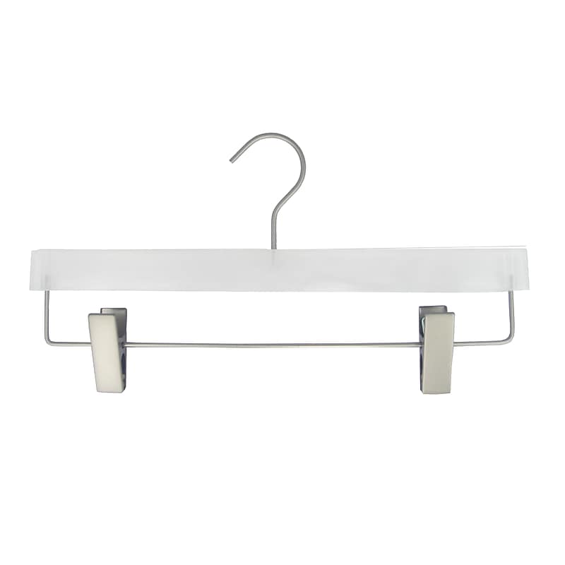 Nahanco 14" Plastic Flat Frosted Display Pant Hanger, 100/Pack (W005) image 1