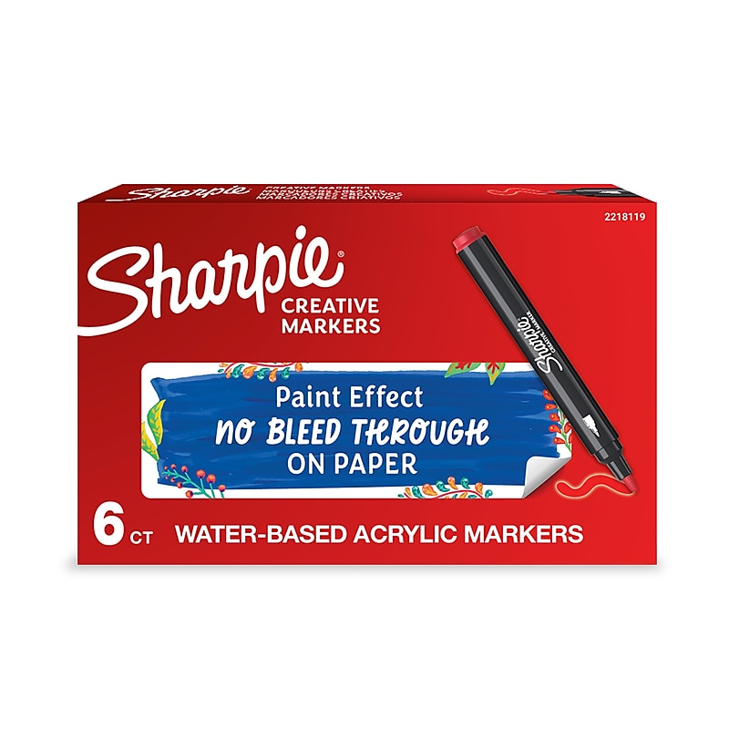 Sharpie Creative Wet Erase Markers, Bullet Tip, Red, 6/Pack (2218119) image 1