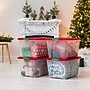 Iris Holiday Large Stackable Plastic Storage Box, 13" x 16.5" x 22", 54 Qt., Clear/Red, 4/Pack (500531)~#|#~B5A7F48F-88CF-46BE-BCDEFEFE9899182E_sc7