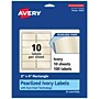 Avery Laser/Inkjet Rectangle Multipurpose Labels, 2" x 4", Ivory, 100 Labels/Pack (94207)~#|#~B5A94462-57FF-4972-ADF3372CACDB74B6_sc7