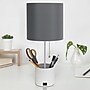 Creekwood Home 18.5" LED Table Lamp with USB Port, White/Gray (CWT-1007-GW)~#|#~B5AF1732-F0F4-4DD9-B9054651A77F4398_sc7