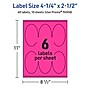 Avery Oval Laser/Inkjet Multipurpose Labels, 4.25" x 2.5", Neon Magenta (60/Pack)~#|#~B5BAB6D7-AEB3-4C61-8FDB63C49966FB6B_sc7