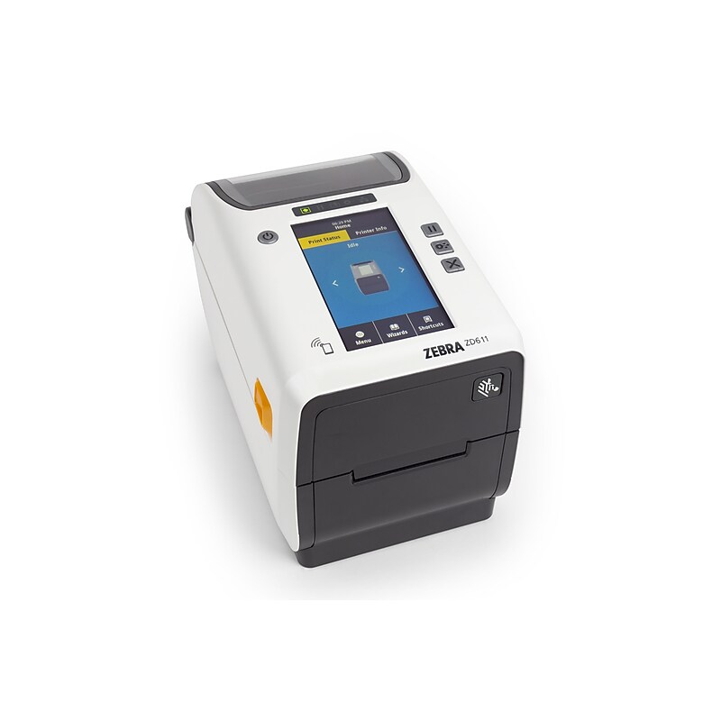 Zebra ZD6AH22-D01Q01EZ ZD611 Healthcare Direct Thermal Printer, 2" Wide (203 dpi), USB, Ethernet, Wi-Fi 6, Bluetooth 5.3, White image 1