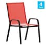 Flash Furniture Brazos Series Outdoor Stack Chair, Red, 4/Pack (4JJ303CRD)~#|#~B5C0CCB3-E68A-4F33-B98C047C9775FA87_sc7