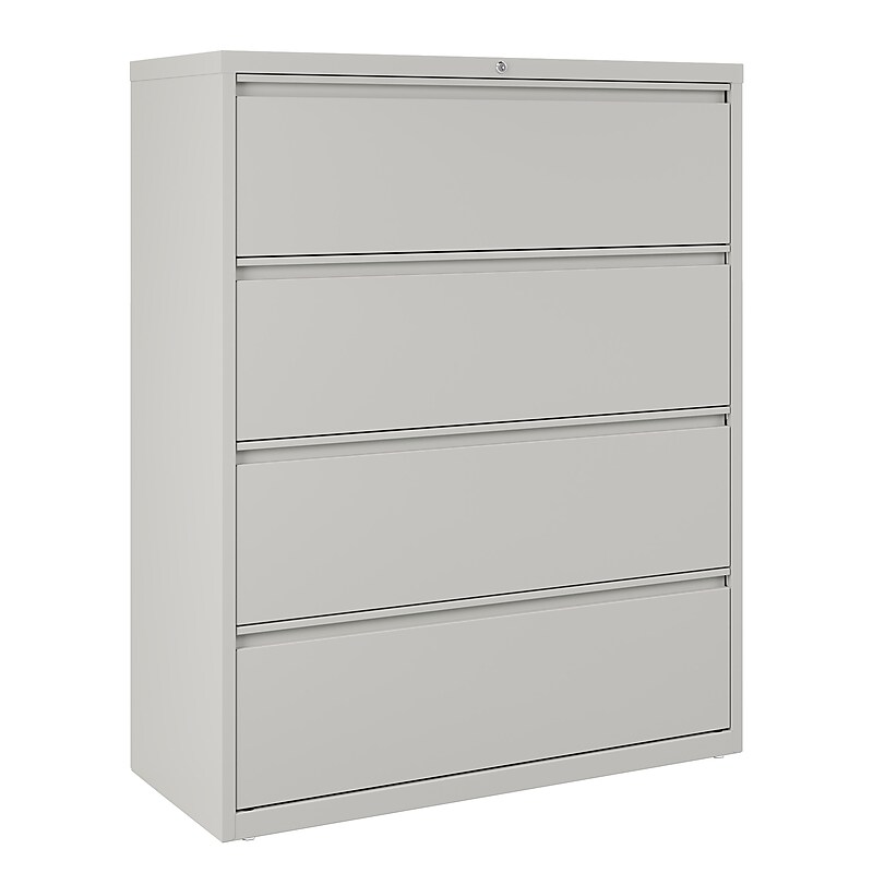 Staples 4-Drawer Lateral File Cabinet, Locking, Letter/Legal, Gray, 42"W (20301D) image 1