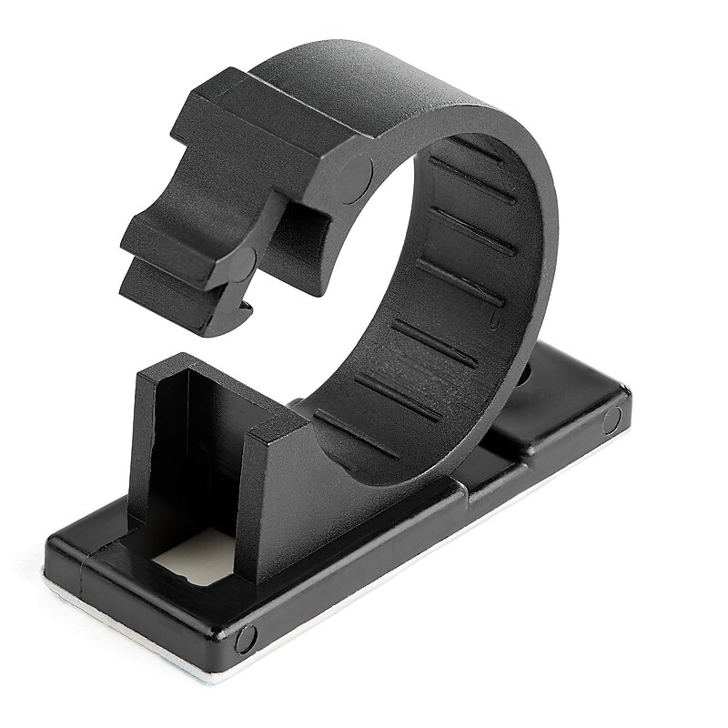StarTech Self-Adhesive Cable Management Clips, Black (CBMCC3) image 1