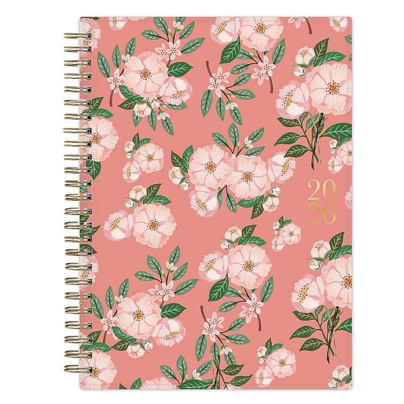 2026 Blue Sky Bespoke Letterpress Camellia 5.875" x 8.625" Calendar Year Weekly & Monthly Planner, Plastic Cover (156229) image 1