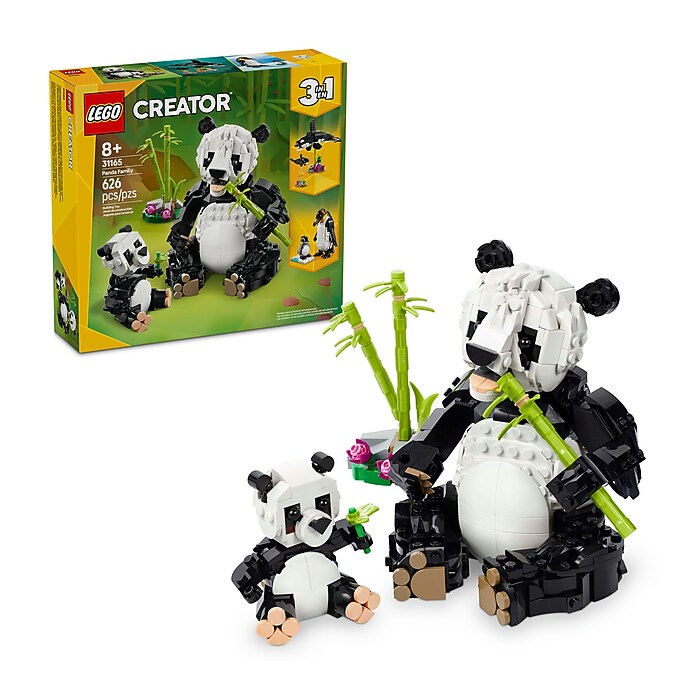 おりがみ LEGO Creator Wild Animals: Panda Family, 626 Pieces (31165) | Staples