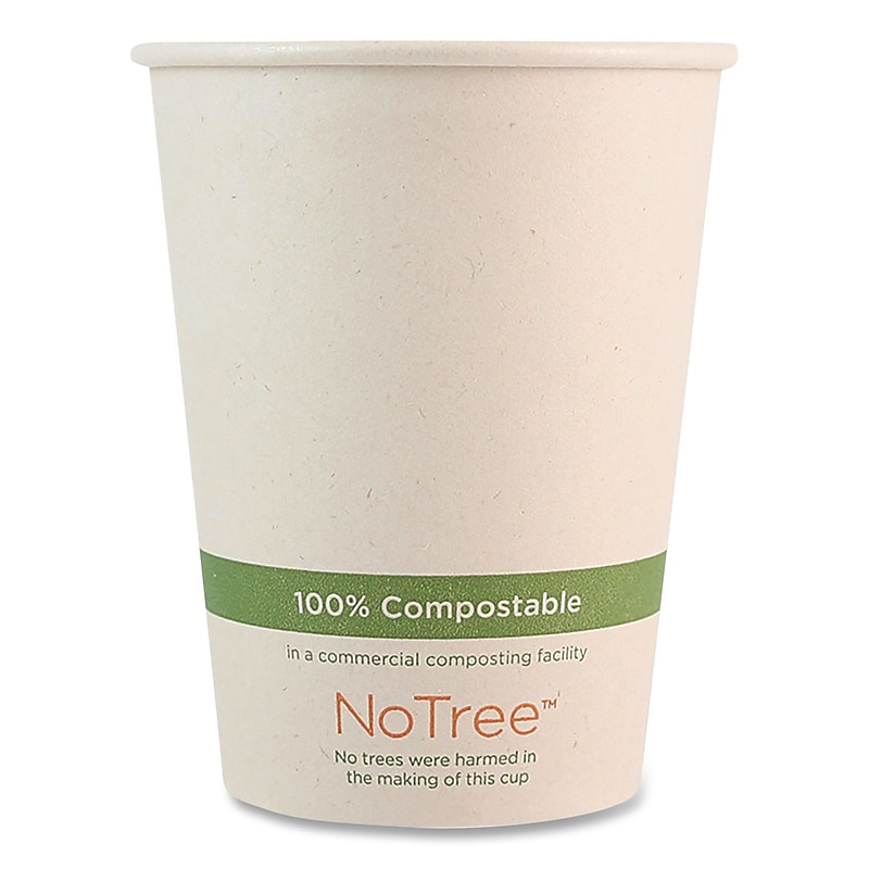 World Centric NoTree Compostable Paper Hot Cups, 12 oz., Natural, 1000/Carton (CUSU12) image 1