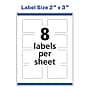 Avery Laser/Inkjet Rectangle Multipurpose Labels, 2" x 3", Glossy White, 400 Labels/Box (94237)~#|#~B5D37E62-4C0D-49EA-8E23D392139C348C_sc7