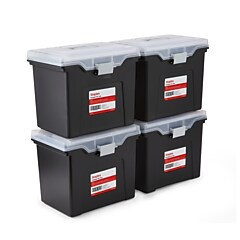 Iris Portable Locking File Box, Letter Size,Elephant Gray, 4/Pack