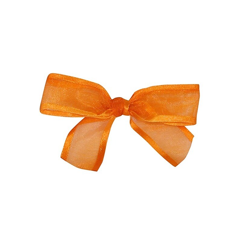 JAM Paper Sheer Satin Bows, Orange Sheer, 100/Pack (52640349161) image 1