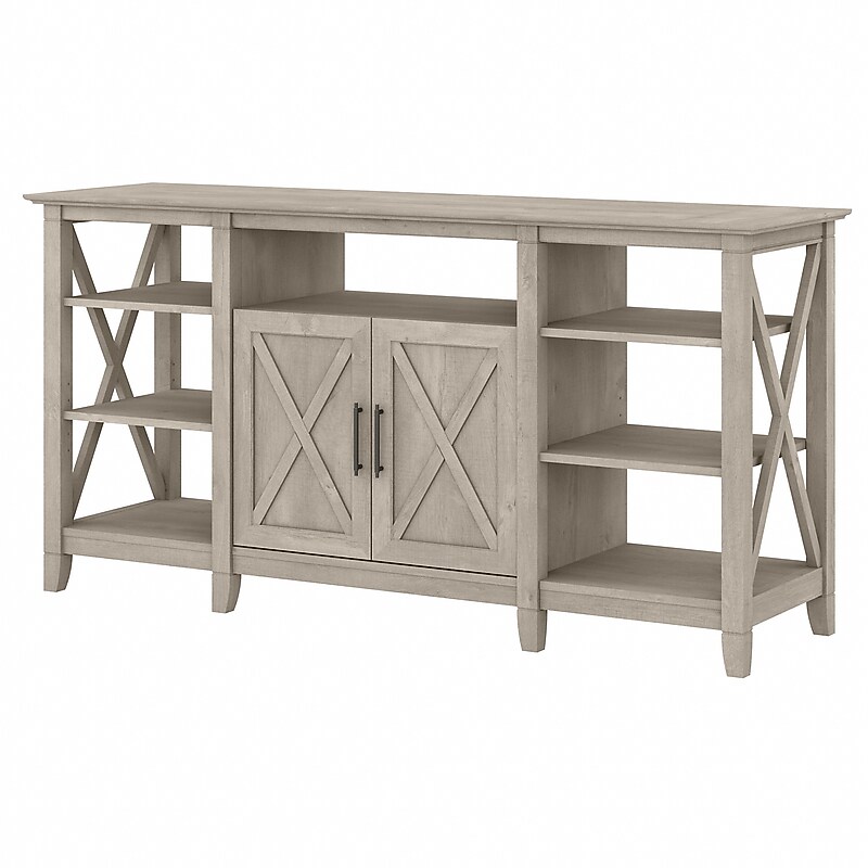 Bush Furniture Key West Console TV Stand, Screens up to 65", Washed Gray (KWV160WG-03) image 1
